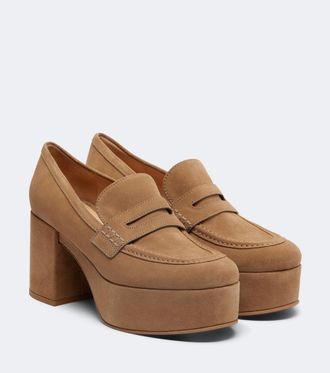 Gianvito Rossi Jenna suede loafer pumps