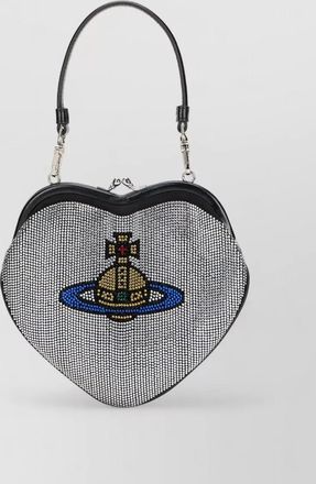 Vivienne Westwood new heart crystal-embellished calfskin clutch bag