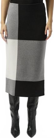 Joseph Ribkoff Jacquard Sweater Colour Block Skirt In Black Multi
