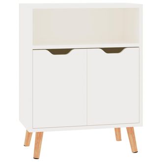 vidaXL Aparador De Madera De Ingenier&iacute;a Blanco Brillo 60x30x72 Cm Vidaxl
