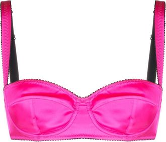 Dolce & Gabbana Pink Satin Balconette Bra - Womens - Elastane/Silk/SilkPolyesterPolyurethane