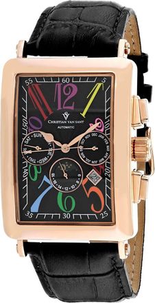 Christian Van Sant Mens Prodigy Black Rectangle 33mm