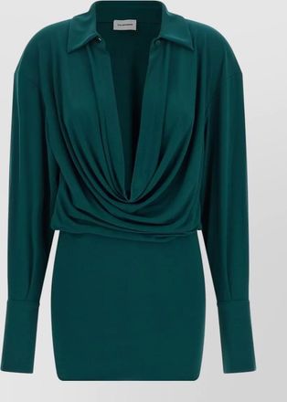 Andamane draped v-neck mini dress