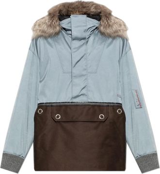 Marni Giacca con collo in pelliccia rimovibile - - Jackets - Uomo - Blu - M