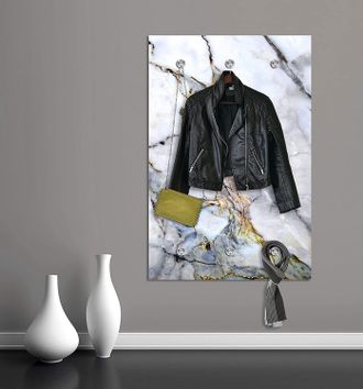 Queence Garderobenleiste »Marlik« Wanddeko, Wandgarderobe, Marmor