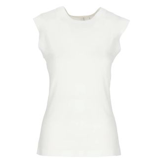 Norma Kamali Sleeveless Tops, female, White, Size: XS Round Neck Sleeveless Top