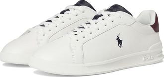 Polo Ralph Lauren Heritage Court II Nappa Leather Sneakers Mens Shoes Off-White/Navy/Wine : 11.5 D - Medium