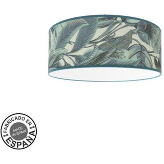Fabrilamp Fabrilamp - Abrila Plafon Decorativo Modelo Argel Azul Con Pantalla Hojas
