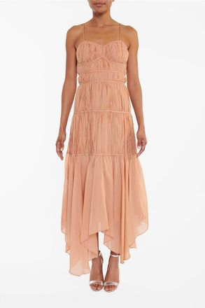 True Decadence Womens Sweetheart Neck Sleeveless Maxi Wrap Dress in Soft Peach - Size 12 UK