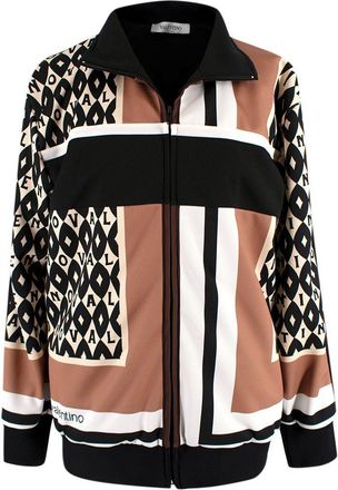 Valentino Garavani Black and Beige Zip Through Jacket Size XXS