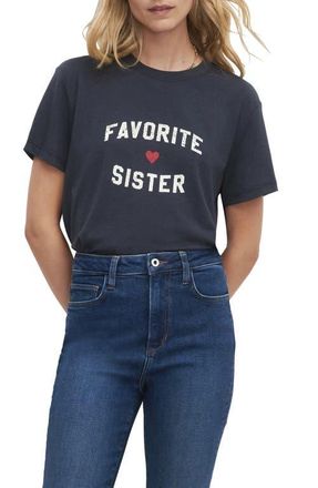 Favorite Daughter Favorite Sister Graphic T-Shirt in Navy/Gardenia at Nordstrom, Size Small