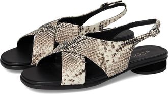 Ecco Sculpted Alba 25 Slingback Sandal Womens Sandals Dark Clay Snake Print : EU 42 (US Womens 11-11.5) M, Leather