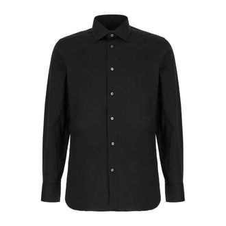 Ermenegildo Zegna Casual Shirts, male, Black, Size: 3XL Poplin Shirt