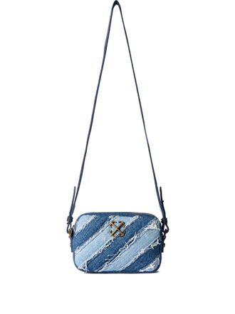 Off-white Borsa a tracolla con effetto vissuto - Blu