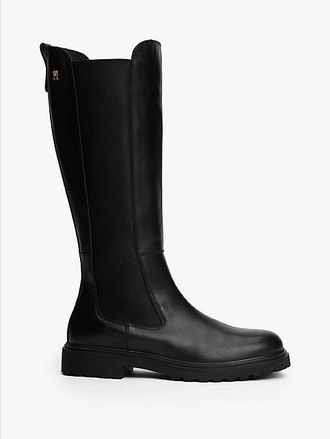 Tommy Hilfiger Leather Cleat Knee-High Chelsea Boots