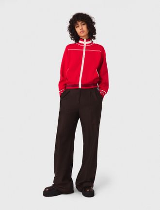 Maje Wide-leg Suit Trousers - Brown - Maje