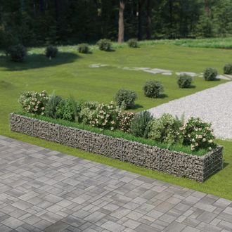 Berkfield Home Gabion Raised Bed Galvanised Steel 540x90x50 cm in Silver | Size: 540 x 90 x 50 cm