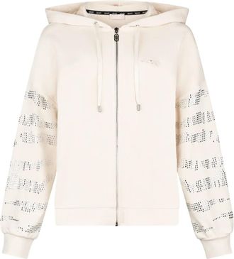 Liu Jo Hoodie met rits en studs - Beige