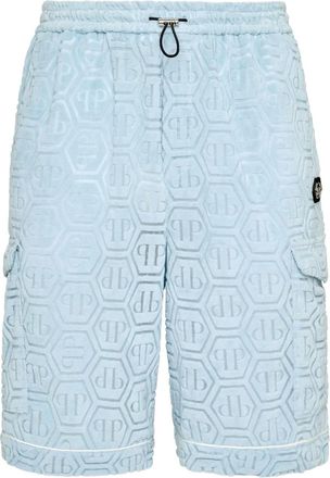 Philipp Plein Shorts con monogramma - Blu