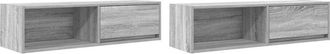 vidaXL Vidaxl - Muebles de tv 2 uds madera ingeniería gris Sonoma 100x31x25,5cm