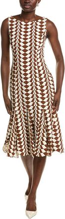 Oscar De La Renta Geo Stretch Wool-Blend Dress