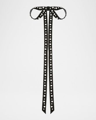 Jennifer Behr Annalee Pearly Velvet Bow Barrette