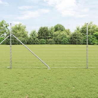 Berkfield Home Field Fence 1.4x50 m Galvanised Steel in Silver