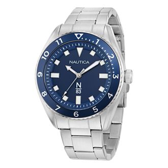 Nautica Mens Finn World 3-Hand Stainless Steel Watch