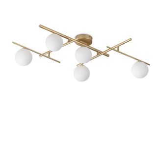 Netlighting Atlas 5 Light Globe Ceiling Light Brass in Gold