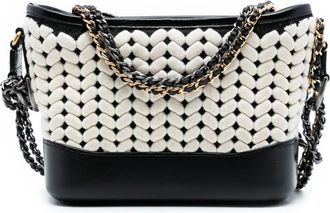 Chanel 2019 Small Knit and Calfskin Gabrielle Hobo crossbody bag - Bianco