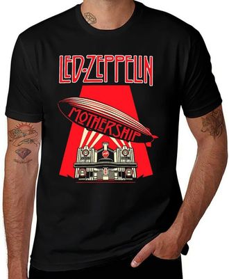 Generic Led Music Zeppelin Mothership Tour Symbol Unisex T-Shirt, Vintage Band Graphic Tee, Classic Rock Concert Merch,Cotton Music Merch Black-Style M