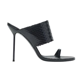 PARIS TEXAS Heeled Mules, female, Black, Size: 7 1/2 US Lidia Thong Ring Mule 105