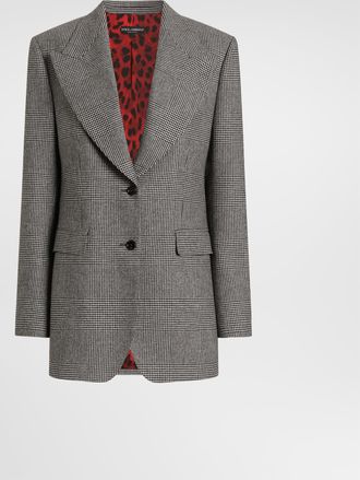 Dolce & Gabbana Glen Plaid Flannel Single-breasted Jacket - Woman Blazers Multicolor 36