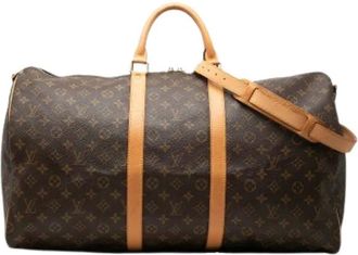 Louis Vuitton Pre-owned Keepall Bandouliere 55 - unisex - Pre-owned - Bruin - Maat: ONE Size Leer