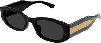 Gucci GG2068SA Asian Fit 001 Womens Sunglasses Black Size 55