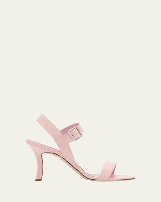 Manolo Blahnik 90mm Sakapla Patent Leather Sandals