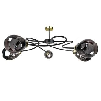 Netlighting Zahra Multi Arm Semi Flush Ceiling Light Black 67cm 5x E27