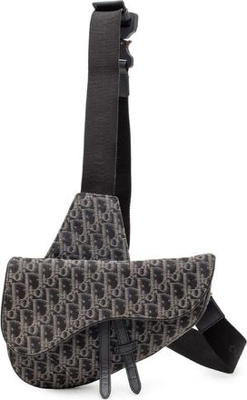 Dior Pre-owned Dior Oblique Canvas Saddle Crossbody 02-BO-1119
