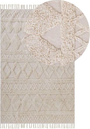 Beliani Rug DIDIM Beige 140 x 200 cm Cotton