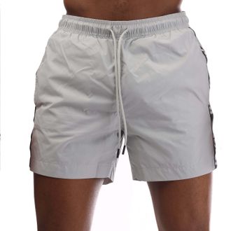 HUGO BOSS Hugo Heren Fab Tape Logo Zwemshort (Grijs)