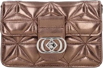 La Carrie Glanzende Mini Schoudertas - Dames - Clutches - Bruin - ONE Size - Leer - Tassen