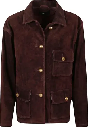 Arma Rosia Su&egrave;de Jas - Dames - Leren en Su&egrave;de Jassen - Rood - M - Su&egrave;de - Jassen
