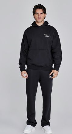 Siksilk Mens Black Hoodie and Joggers Set XXL