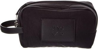Palm Angels Monogram Canvas & Leather Pouch