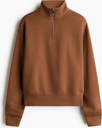 H&M Sweatshirt mit Zipper - Beige