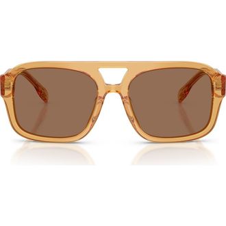 Tory Burch 53mm Gradient Pilot Sunglasses in Yellow Brown /Solid Brown at Nordstrom