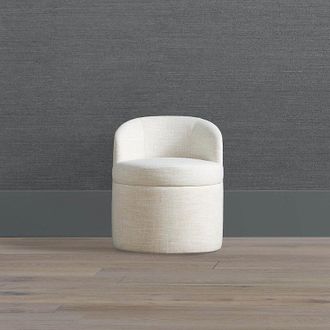 Frontgate Betty Vanity Stool - Eggshell Crypton Nomad Performance Fabric - Frontgate