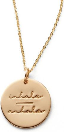 Made by Mary Pause Collection Disc Necklace in Gold Filled - Inhale-Exhale at Nordstrom