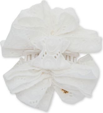 Lele Sadoughi Rita Eyelet Bow Claw Clip in Ivory at Nordstrom