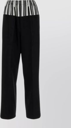 Fendi wide leg trousers with striped satin insert